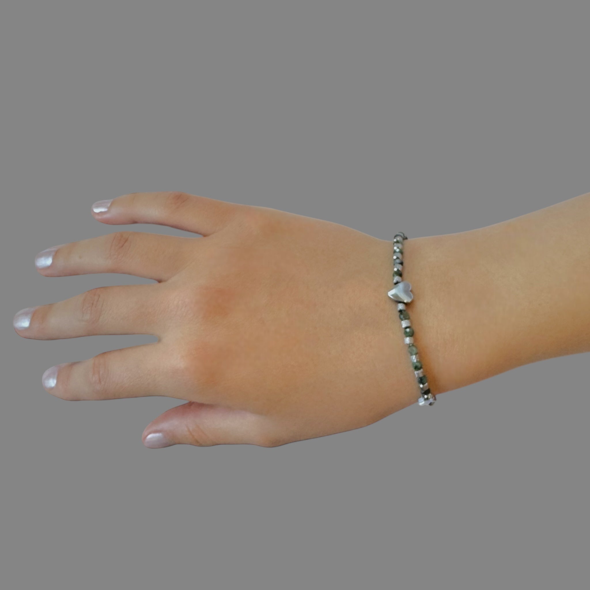 Bracciale smeraldo con cuore e stelle Sharifa Crystals
